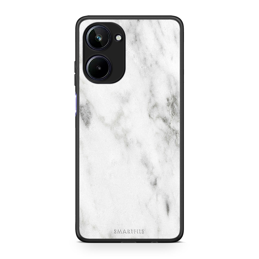 Θήκη Realme 10 Marble White από τη Smartfits με σχέδιο στο πίσω μέρος και μαύρο περίβλημα | Realme 10 Marble White Case with Colorful Back and Black Bezels