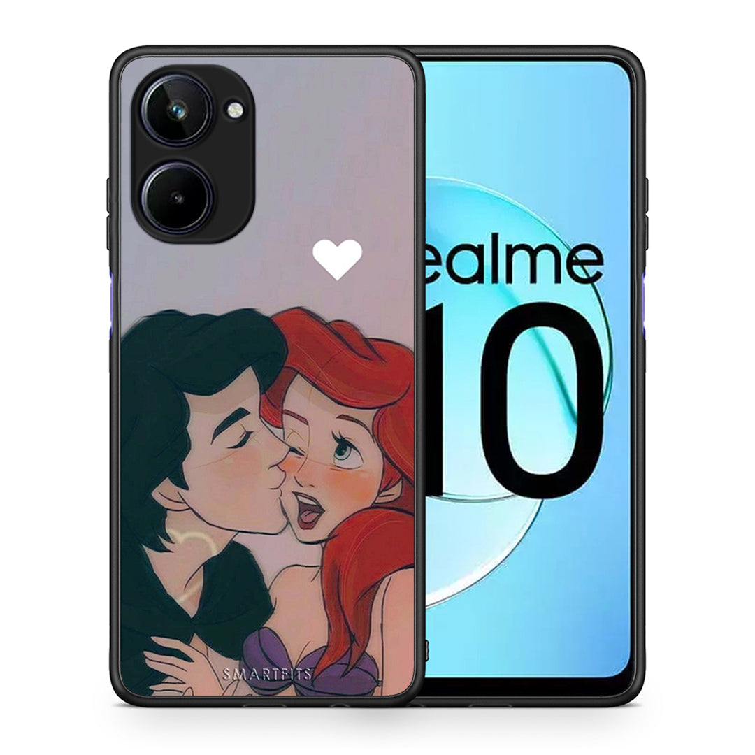 Θήκη Realme 10 Mermaid Couple από τη Smartfits με σχέδιο στο πίσω μέρος και μαύρο περίβλημα | Realme 10 Mermaid Couple Case with Colorful Back and Black Bezels