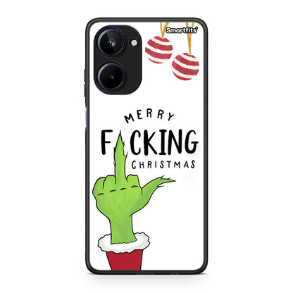 Θήκη Realme 10 Merry F Xmas από τη Smartfits με σχέδιο στο πίσω μέρος και μαύρο περίβλημα | Realme 10 Merry F Xmas Case with Colorful Back and Black Bezels