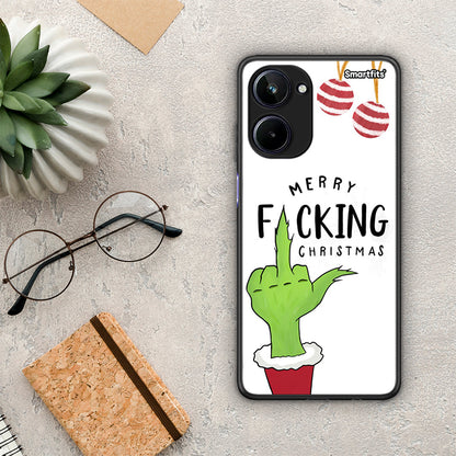 Θήκη Realme 10 Merry F Xmas από τη Smartfits με σχέδιο στο πίσω μέρος και μαύρο περίβλημα | Realme 10 Merry F Xmas Case with Colorful Back and Black Bezels