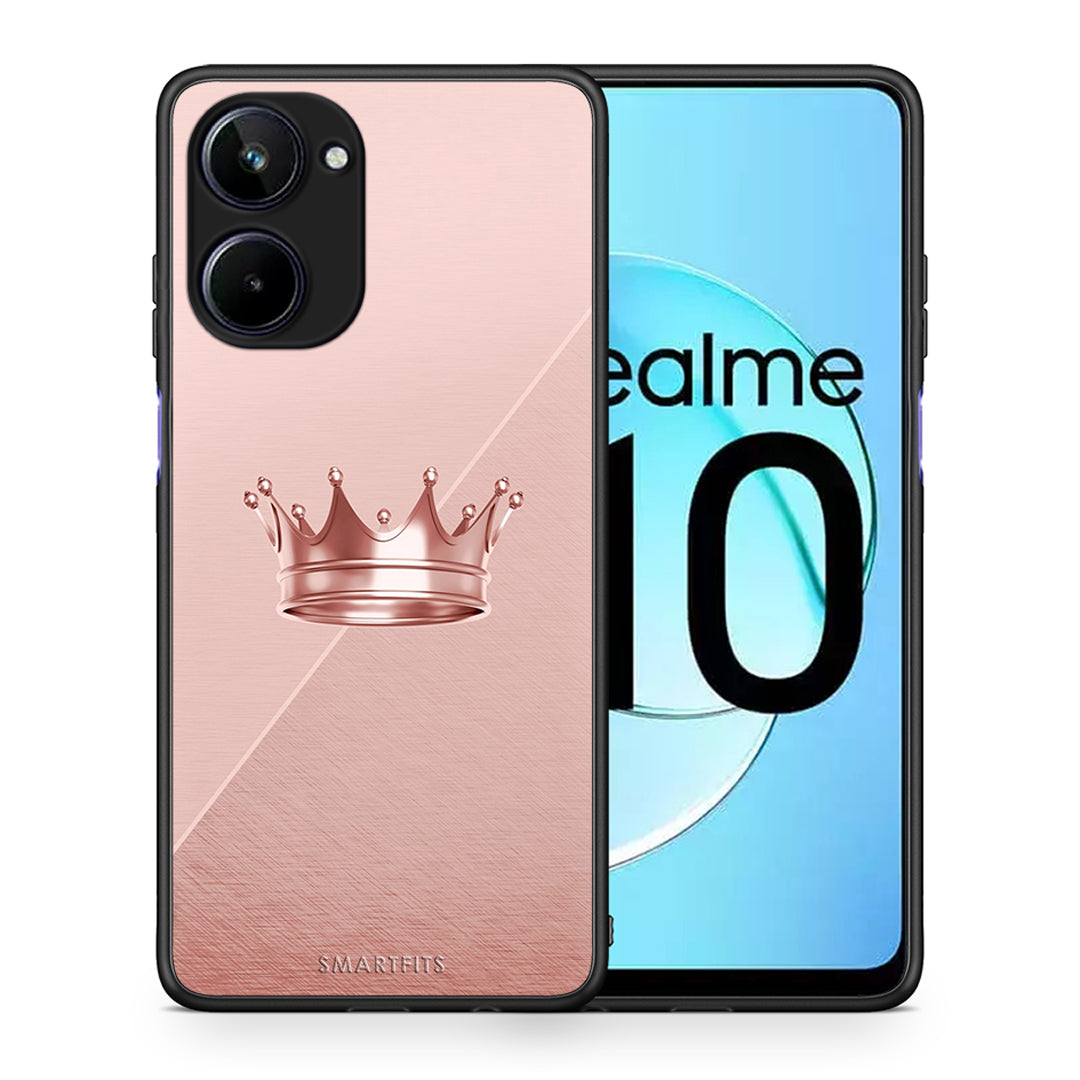 Θήκη Realme 10 Minimal Crown από τη Smartfits με σχέδιο στο πίσω μέρος και μαύρο περίβλημα | Realme 10 Minimal Crown Case with Colorful Back and Black Bezels