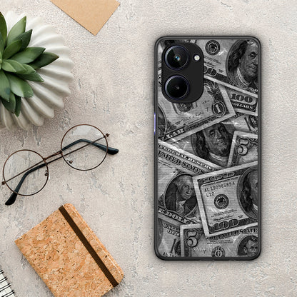 Θήκη Realme 10 Money Dollars από τη Smartfits με σχέδιο στο πίσω μέρος και μαύρο περίβλημα | Realme 10 Money Dollars Case with Colorful Back and Black Bezels