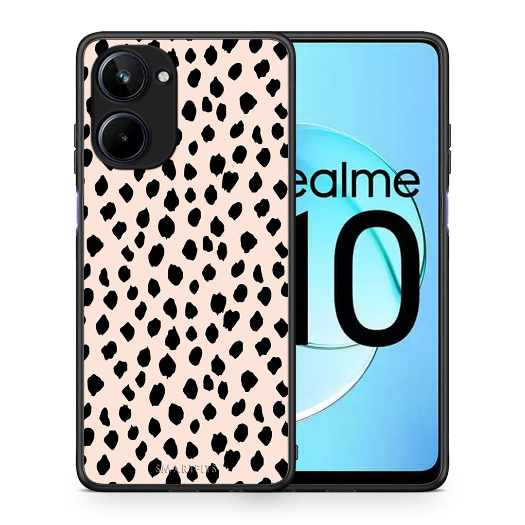 Θήκη Realme 10 New Polka Dots από τη Smartfits με σχέδιο στο πίσω μέρος και μαύρο περίβλημα | Realme 10 New Polka Dots Case with Colorful Back and Black Bezels