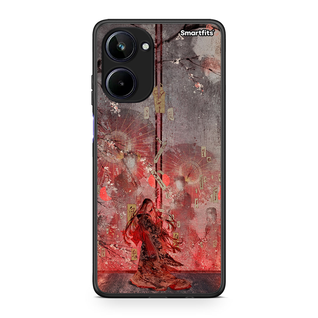 Θήκη Realme 10 Nezuko Kamado από τη Smartfits με σχέδιο στο πίσω μέρος και μαύρο περίβλημα | Realme 10 Nezuko Kamado Case with Colorful Back and Black Bezels
