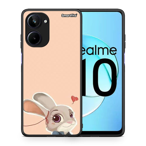 Θήκη Realme 10 Nick Wilde And Judy Hopps Love 2 από τη Smartfits με σχέδιο στο πίσω μέρος και μαύρο περίβλημα | Realme 10 Nick Wilde And Judy Hopps Love 2 Case with Colorful Back and Black Bezels