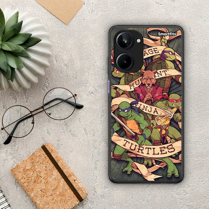 Θήκη Realme 10 Ninja Turtles από τη Smartfits με σχέδιο στο πίσω μέρος και μαύρο περίβλημα | Realme 10 Ninja Turtles Case with Colorful Back and Black Bezels