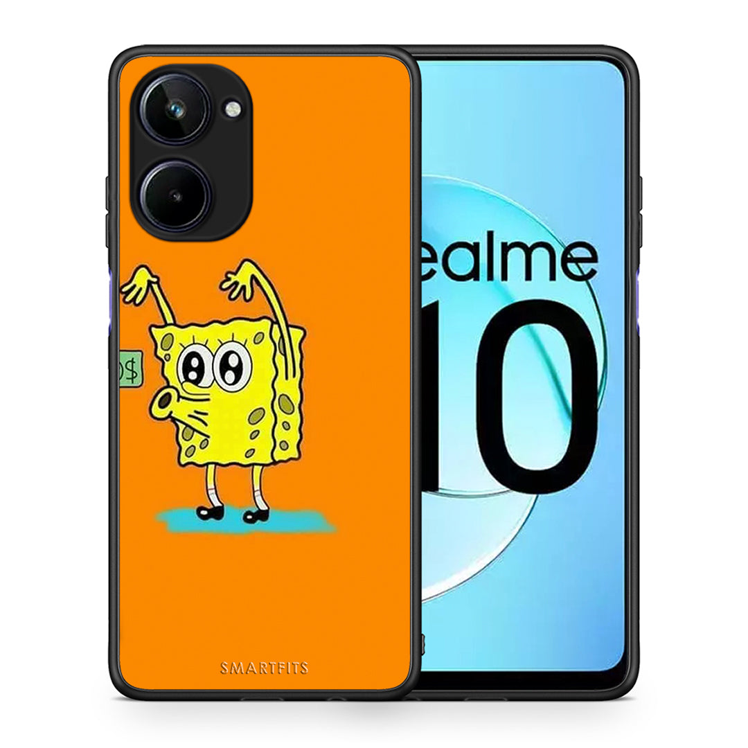 Θήκη Realme 10 No Money 2 από τη Smartfits με σχέδιο στο πίσω μέρος και μαύρο περίβλημα | Realme 10 No Money 2 Case with Colorful Back and Black Bezels