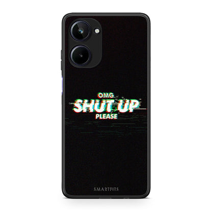 Θήκη Realme 10 OMG ShutUp από τη Smartfits με σχέδιο στο πίσω μέρος και μαύρο περίβλημα | Realme 10 OMG ShutUp Case with Colorful Back and Black Bezels