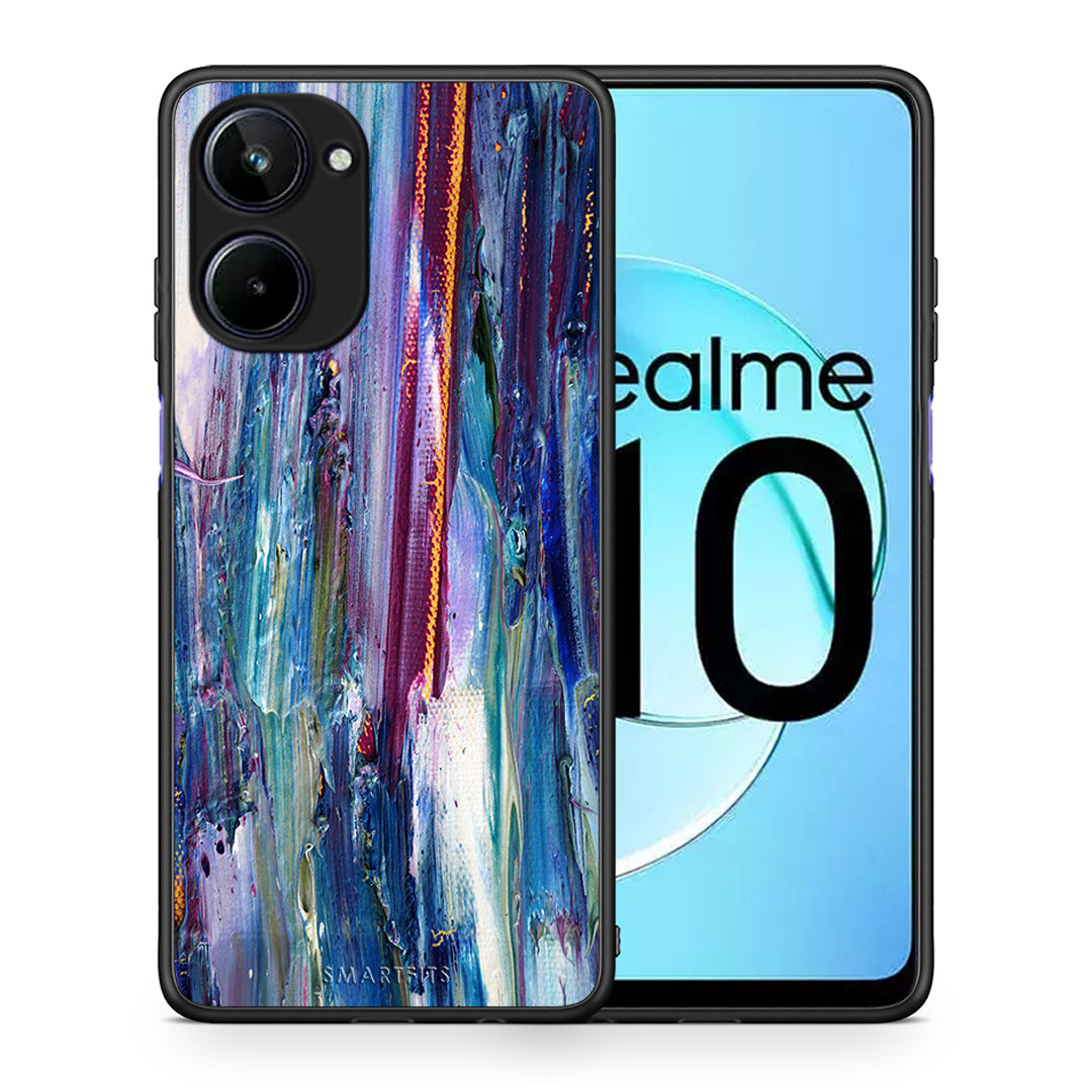 Θήκη Realme 10 Paint Winter από τη Smartfits με σχέδιο στο πίσω μέρος και μαύρο περίβλημα | Realme 10 Paint Winter Case with Colorful Back and Black Bezels