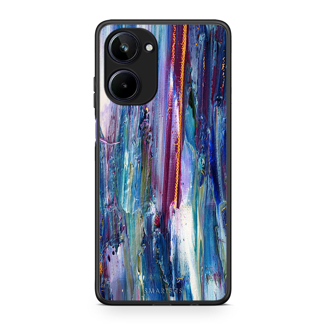 Θήκη Realme 10 Paint Winter από τη Smartfits με σχέδιο στο πίσω μέρος και μαύρο περίβλημα | Realme 10 Paint Winter Case with Colorful Back and Black Bezels