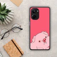 Thumbnail for Θήκη Realme 10 Pig Love 1 από τη Smartfits με σχέδιο στο πίσω μέρος και μαύρο περίβλημα | Realme 10 Pig Love 1 Case with Colorful Back and Black Bezels