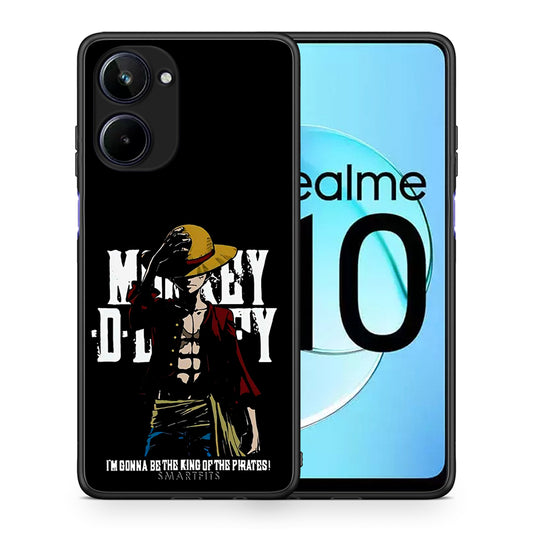 Θήκη Realme 10 Pirate King από τη Smartfits με σχέδιο στο πίσω μέρος και μαύρο περίβλημα | Realme 10 Pirate King Case with Colorful Back and Black Bezels