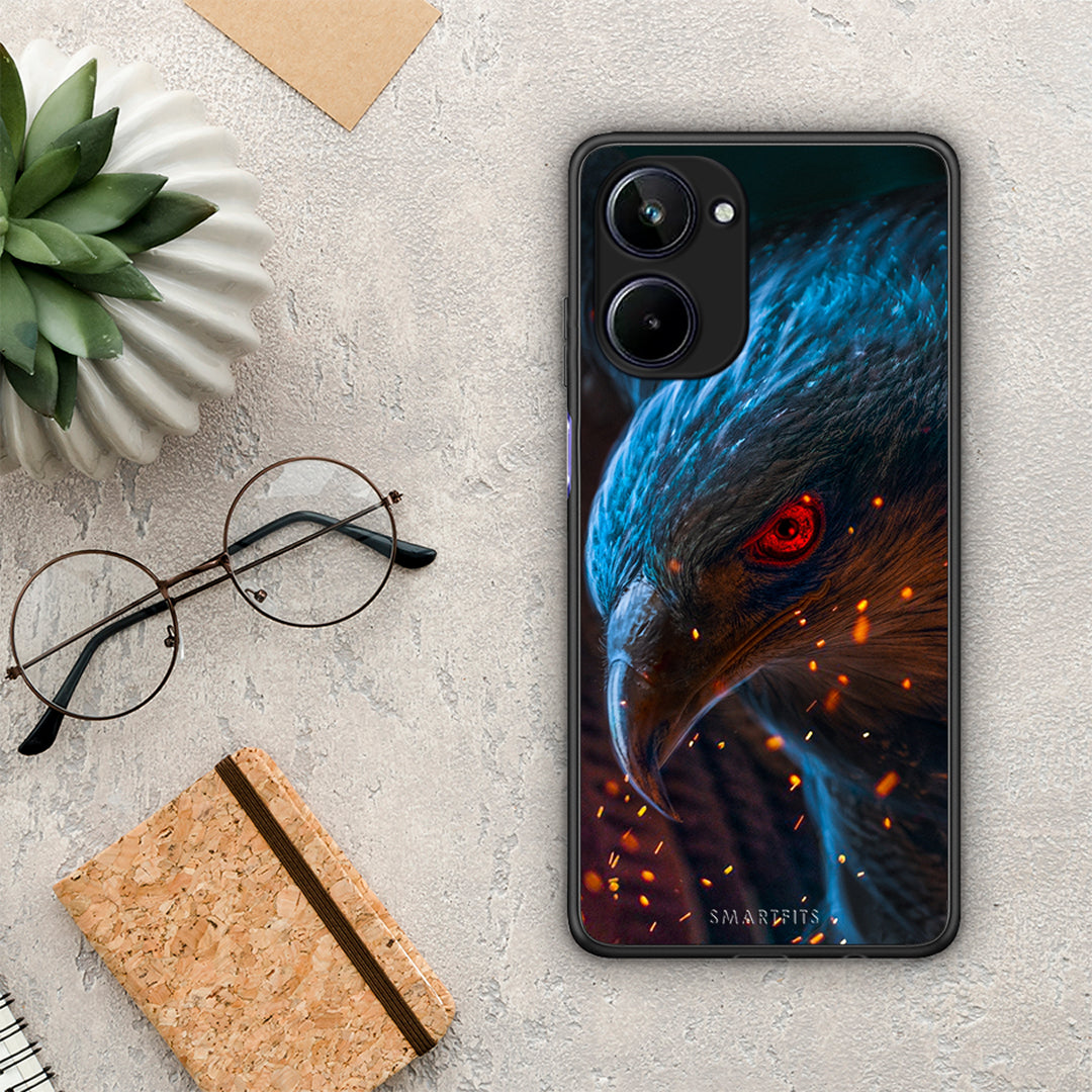 Θήκη Realme 10 PopArt Eagle από τη Smartfits με σχέδιο στο πίσω μέρος και μαύρο περίβλημα | Realme 10 PopArt Eagle Case with Colorful Back and Black Bezels