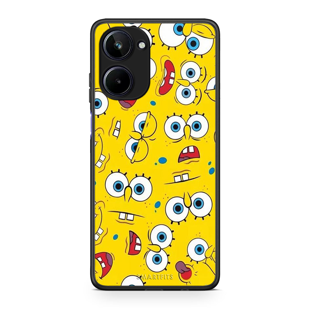 Θήκη Realme 10 PopArt Sponge από τη Smartfits με σχέδιο στο πίσω μέρος και μαύρο περίβλημα | Realme 10 PopArt Sponge Case with Colorful Back and Black Bezels
