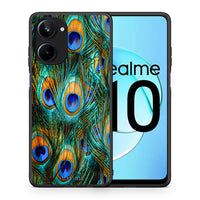 Thumbnail for Θήκη Realme 10 Real Peacock Feathers από τη Smartfits με σχέδιο στο πίσω μέρος και μαύρο περίβλημα | Realme 10 Real Peacock Feathers Case with Colorful Back and Black Bezels