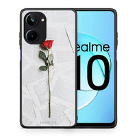 Thumbnail for Θήκη Realme 10 Red Rose από τη Smartfits με σχέδιο στο πίσω μέρος και μαύρο περίβλημα | Realme 10 Red Rose Case with Colorful Back and Black Bezels