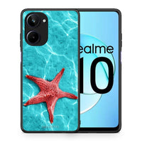 Thumbnail for Θήκη Realme 10 Red Starfish από τη Smartfits με σχέδιο στο πίσω μέρος και μαύρο περίβλημα | Realme 10 Red Starfish Case with Colorful Back and Black Bezels