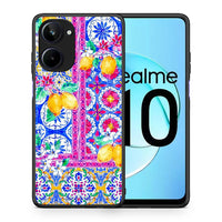 Thumbnail for Θήκη Realme 10 Retro Spring από τη Smartfits με σχέδιο στο πίσω μέρος και μαύρο περίβλημα | Realme 10 Retro Spring Case with Colorful Back and Black Bezels