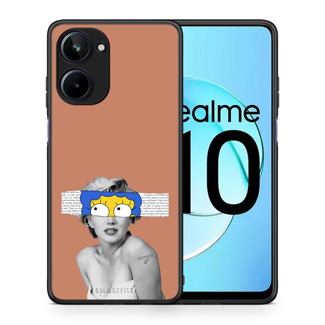 Θήκη Realme 10 Sim Merilyn από τη Smartfits με σχέδιο στο πίσω μέρος και μαύρο περίβλημα | Realme 10 Sim Merilyn Case with Colorful Back and Black Bezels