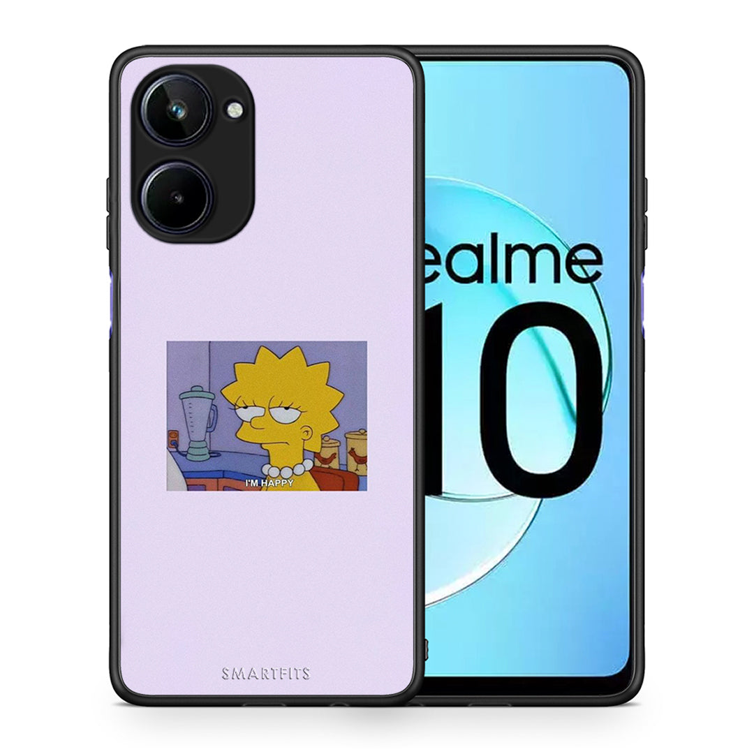 Θήκη Realme 10 So Happy από τη Smartfits με σχέδιο στο πίσω μέρος και μαύρο περίβλημα | Realme 10 So Happy Case with Colorful Back and Black Bezels