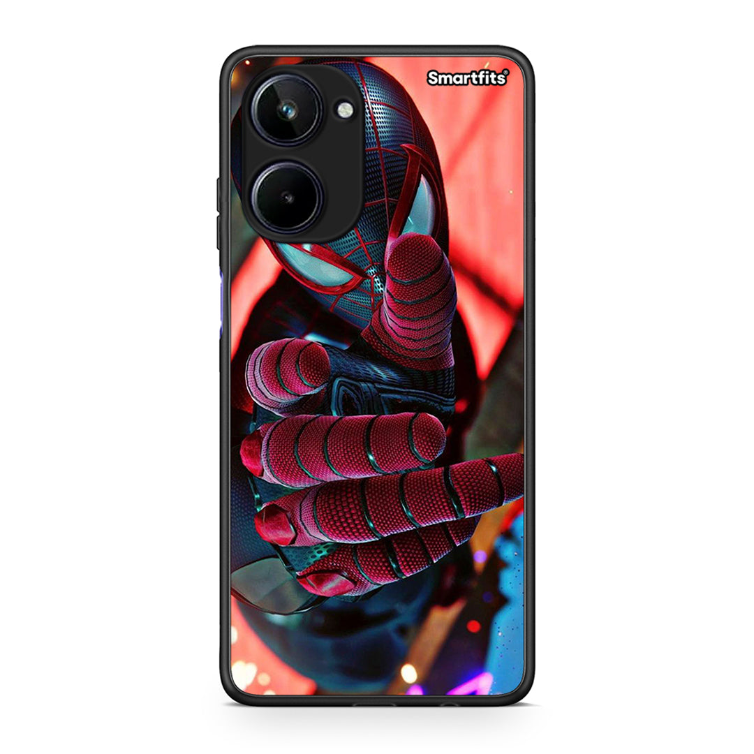 Θήκη Realme 10 Spider Hand από τη Smartfits με σχέδιο στο πίσω μέρος και μαύρο περίβλημα | Realme 10 Spider Hand Case with Colorful Back and Black Bezels