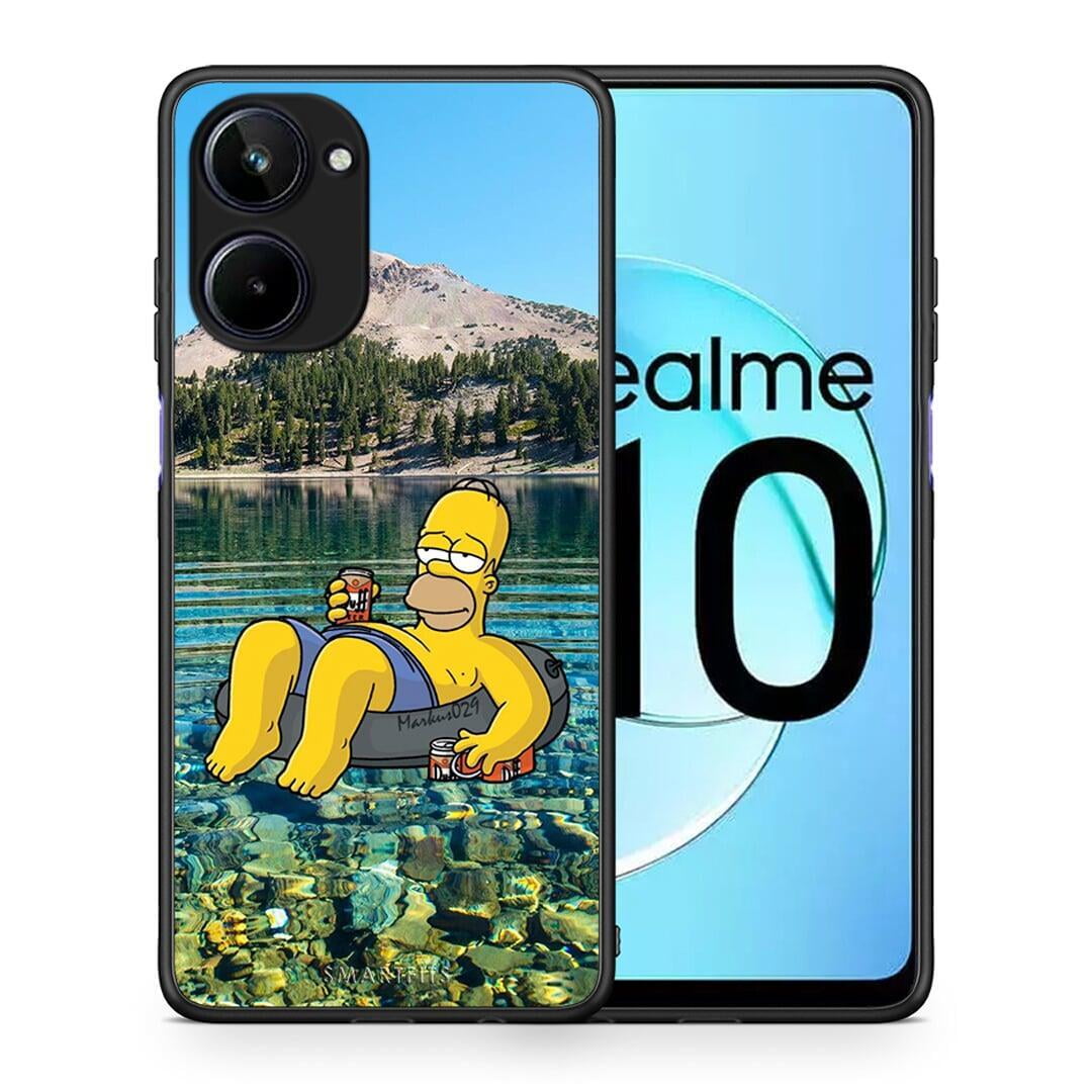 Θήκη Realme 10 Summer Happiness από τη Smartfits με σχέδιο στο πίσω μέρος και μαύρο περίβλημα | Realme 10 Summer Happiness Case with Colorful Back and Black Bezels