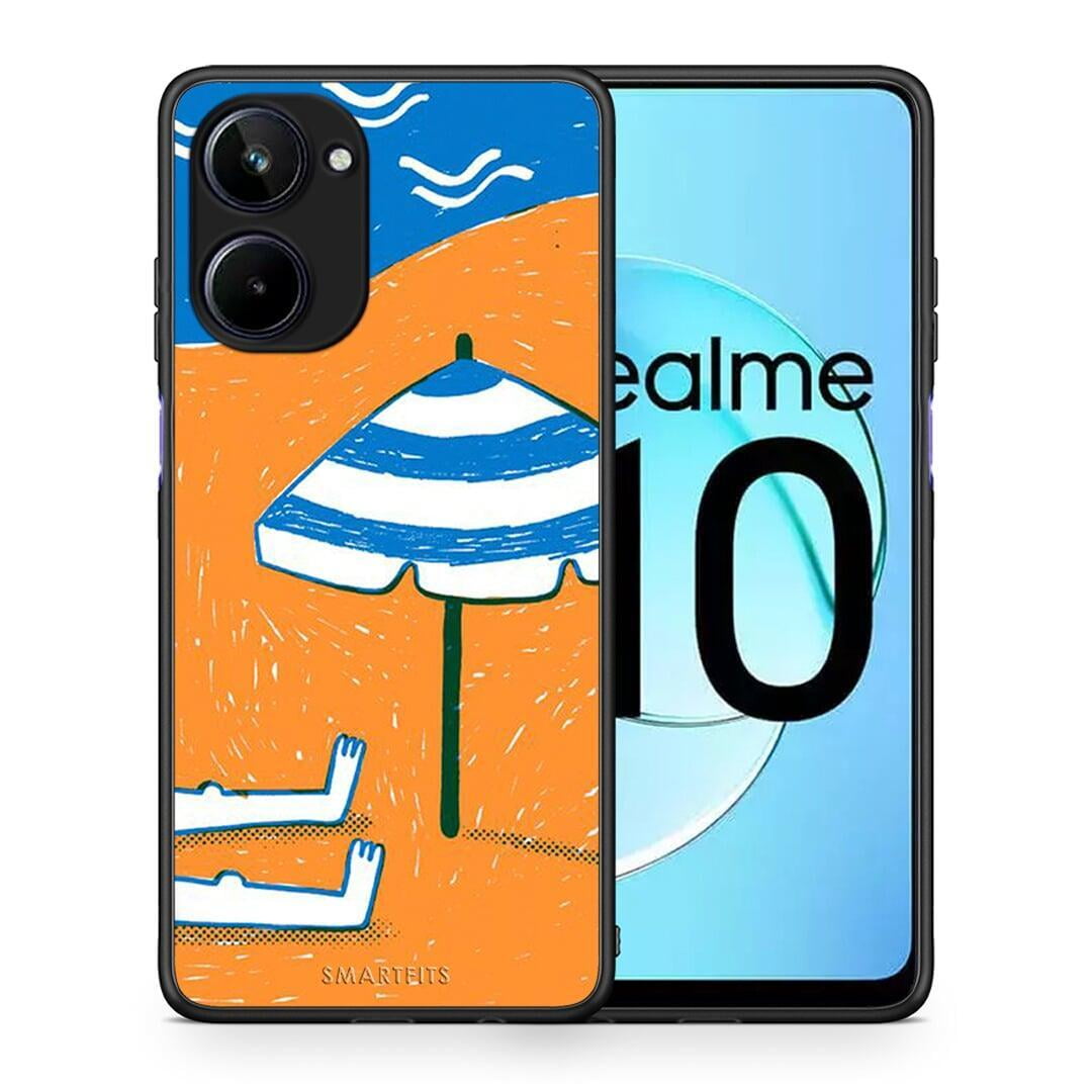 Θήκη Realme 10 Summering από τη Smartfits με σχέδιο στο πίσω μέρος και μαύρο περίβλημα | Realme 10 Summering Case with Colorful Back and Black Bezels