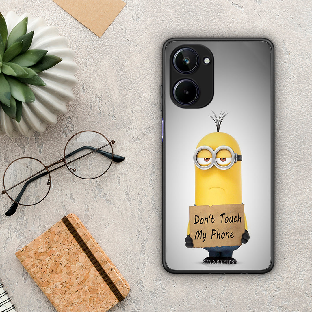 Θήκη Realme 10 Text Minion από τη Smartfits με σχέδιο στο πίσω μέρος και μαύρο περίβλημα | Realme 10 Text Minion Case with Colorful Back and Black Bezels