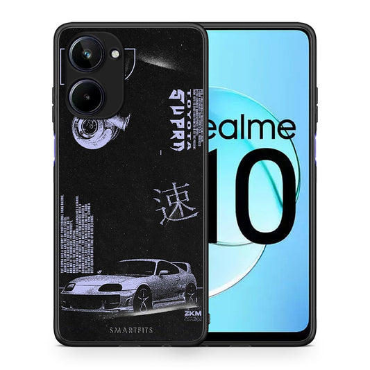 Θήκη Realme 10 Tokyo Drift από τη Smartfits με σχέδιο στο πίσω μέρος και μαύρο περίβλημα | Realme 10 Tokyo Drift Case with Colorful Back and Black Bezels