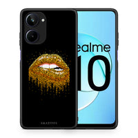 Thumbnail for Θήκη Realme 10 Valentine Golden από τη Smartfits με σχέδιο στο πίσω μέρος και μαύρο περίβλημα | Realme 10 Valentine Golden Case with Colorful Back and Black Bezels