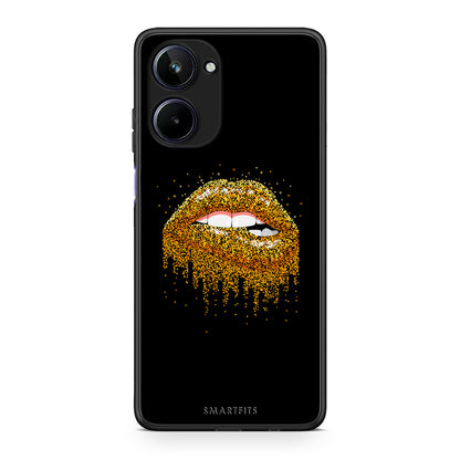 Θήκη Realme 10 Valentine Golden από τη Smartfits με σχέδιο στο πίσω μέρος και μαύρο περίβλημα | Realme 10 Valentine Golden Case with Colorful Back and Black Bezels