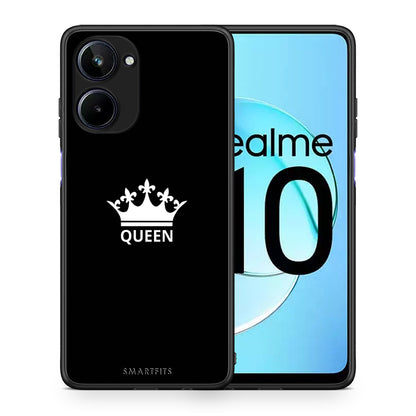 Θήκη Realme 10 Valentine Queen από τη Smartfits με σχέδιο στο πίσω μέρος και μαύρο περίβλημα | Realme 10 Valentine Queen Case with Colorful Back and Black Bezels