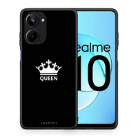 Thumbnail for Θήκη Realme 10 Valentine Queen από τη Smartfits με σχέδιο στο πίσω μέρος και μαύρο περίβλημα | Realme 10 Valentine Queen Case with Colorful Back and Black Bezels