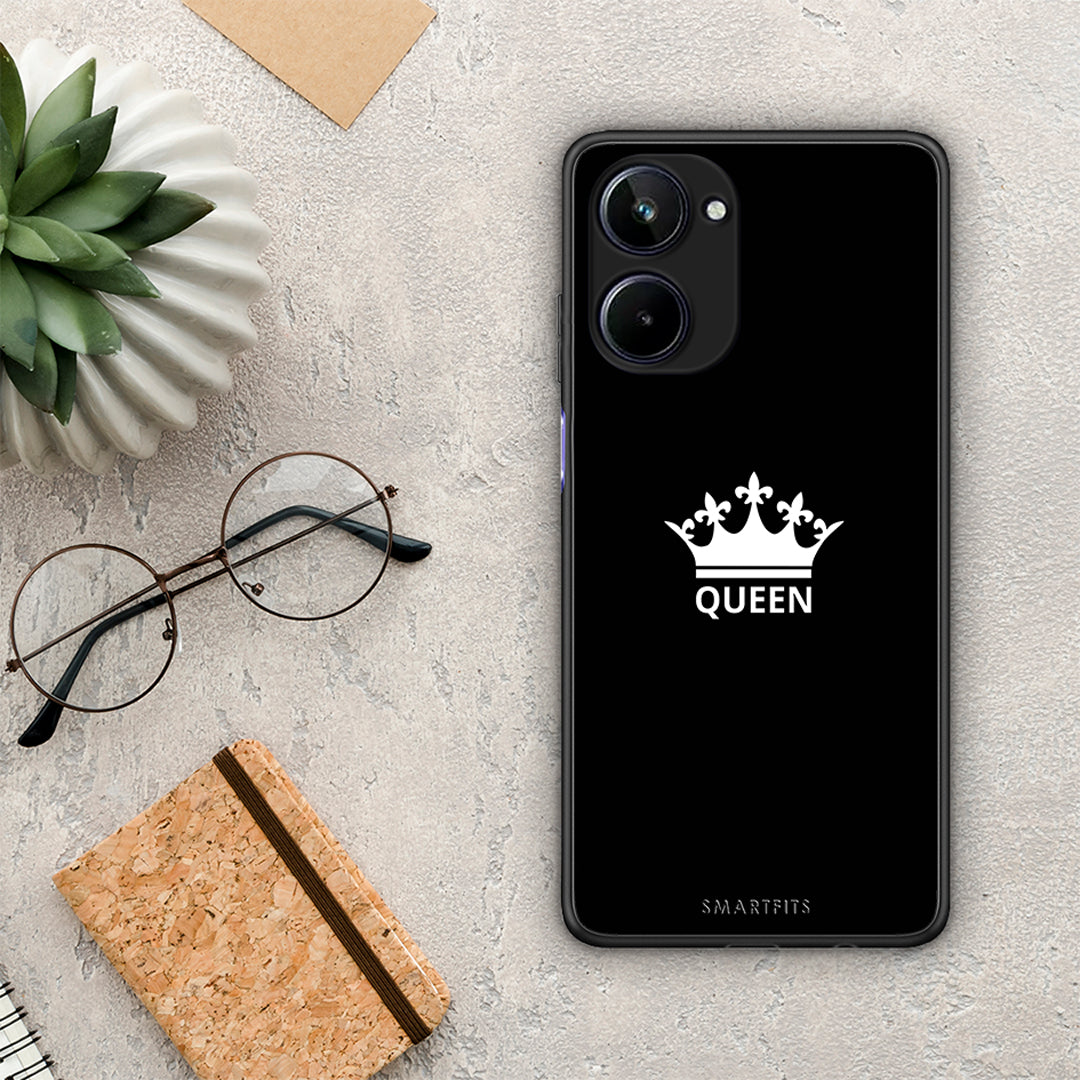 Θήκη Realme 10 Valentine Queen από τη Smartfits με σχέδιο στο πίσω μέρος και μαύρο περίβλημα | Realme 10 Valentine Queen Case with Colorful Back and Black Bezels