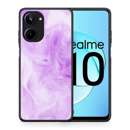 Θήκη Realme 10 Watercolor Lavender από τη Smartfits με σχέδιο στο πίσω μέρος και μαύρο περίβλημα | Realme 10 Watercolor Lavender Case with Colorful Back and Black Bezels