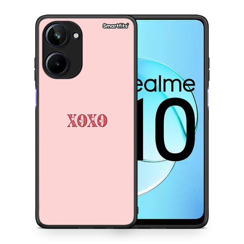 Θήκη Realme 10 XOXO Love από τη Smartfits με σχέδιο στο πίσω μέρος και μαύρο περίβλημα | Realme 10 XOXO Love Case with Colorful Back and Black Bezels