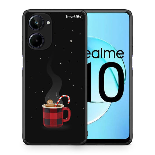 Θήκη Realme 10 Xmas Bathing από τη Smartfits με σχέδιο στο πίσω μέρος και μαύρο περίβλημα | Realme 10 Xmas Bathing Case with Colorful Back and Black Bezels