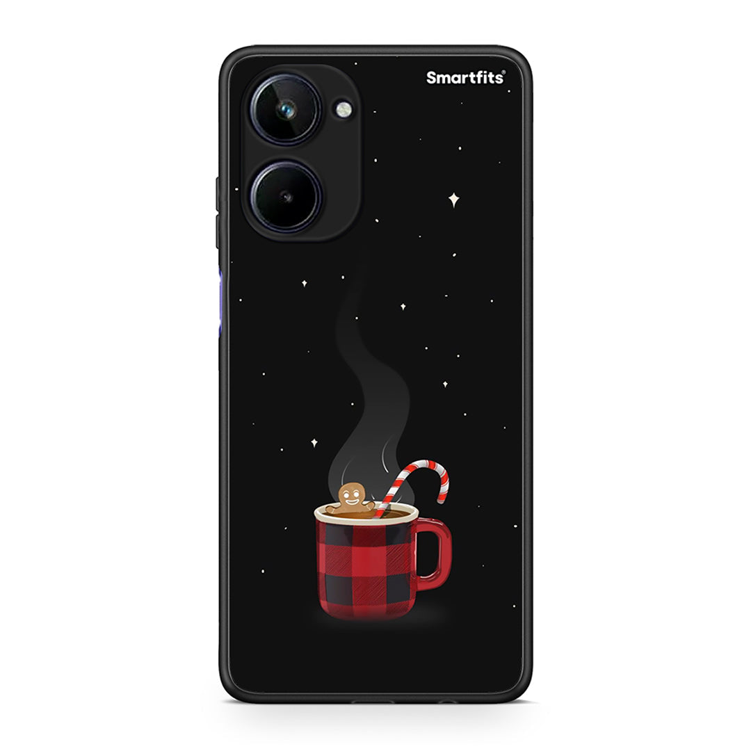 Θήκη Realme 10 Xmas Bathing από τη Smartfits με σχέδιο στο πίσω μέρος και μαύρο περίβλημα | Realme 10 Xmas Bathing Case with Colorful Back and Black Bezels
