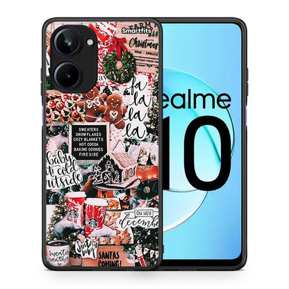 Θήκη Realme 10 Xmas Habbits από τη Smartfits με σχέδιο στο πίσω μέρος και μαύρο περίβλημα | Realme 10 Xmas Habbits Case with Colorful Back and Black Bezels