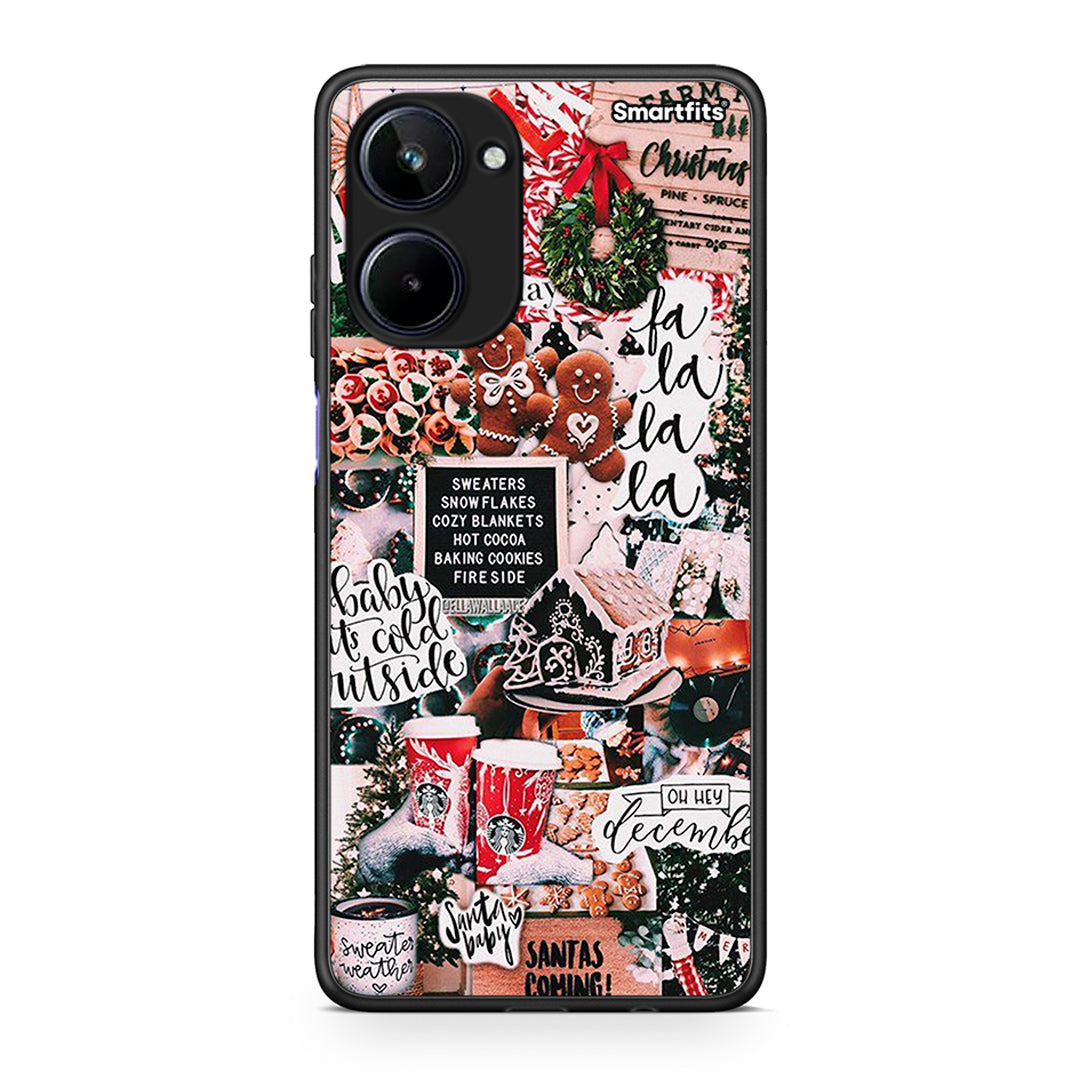 Θήκη Realme 10 Xmas Habbits από τη Smartfits με σχέδιο στο πίσω μέρος και μαύρο περίβλημα | Realme 10 Xmas Habbits Case with Colorful Back and Black Bezels