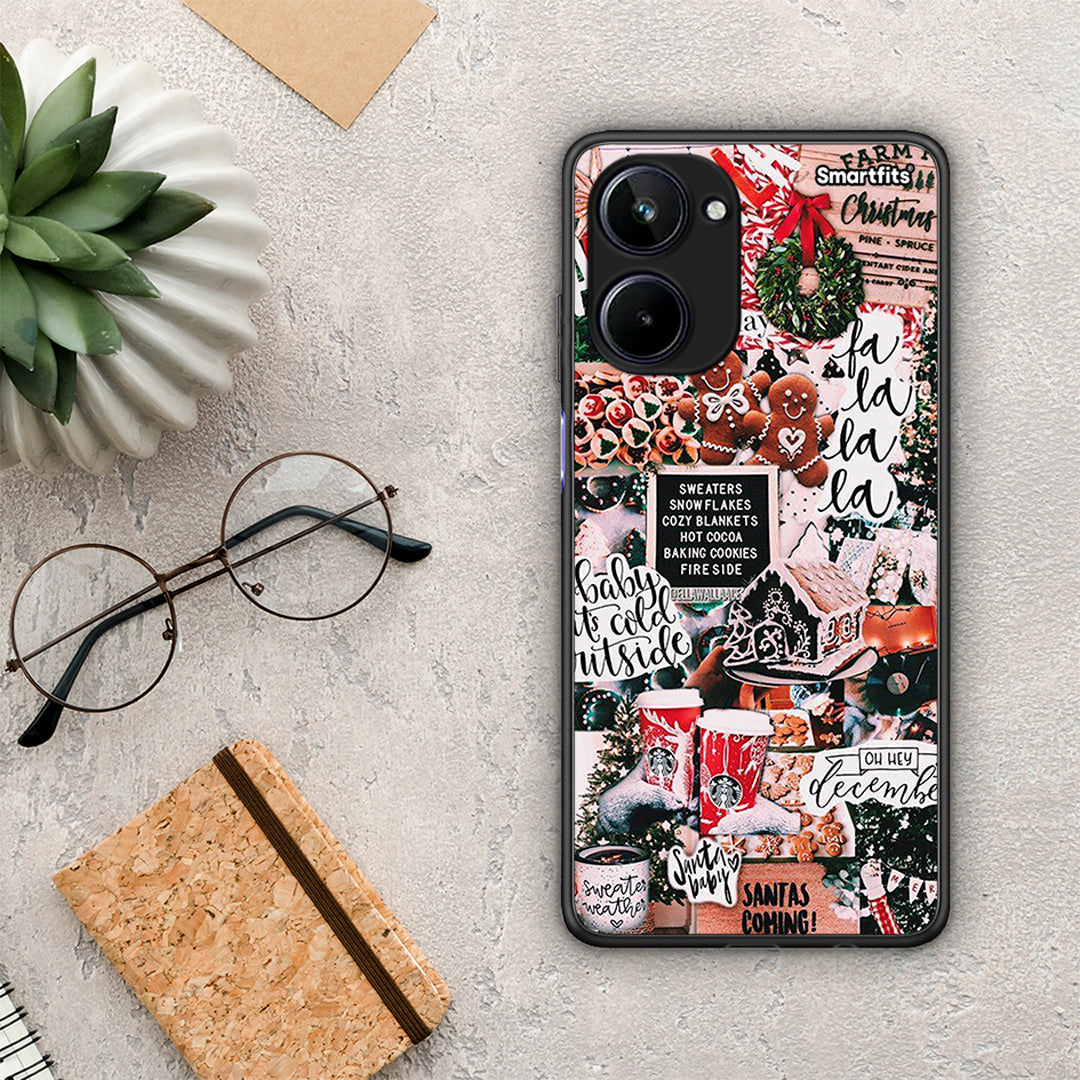 Θήκη Realme 10 Xmas Habbits από τη Smartfits με σχέδιο στο πίσω μέρος και μαύρο περίβλημα | Realme 10 Xmas Habbits Case with Colorful Back and Black Bezels