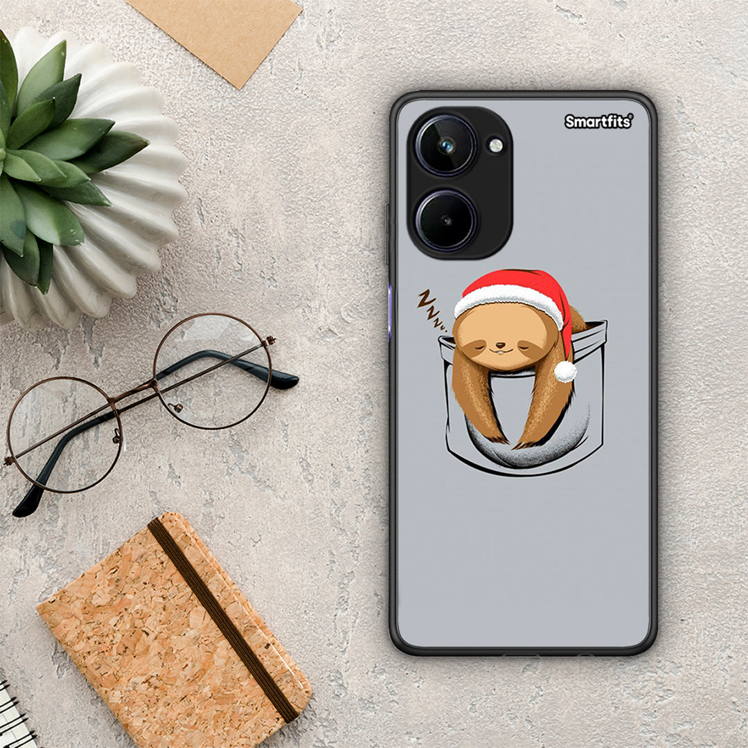 Θήκη Realme 10 Xmas Zzzz από τη Smartfits με σχέδιο στο πίσω μέρος και μαύρο περίβλημα | Realme 10 Xmas Zzzz Case with Colorful Back and Black Bezels