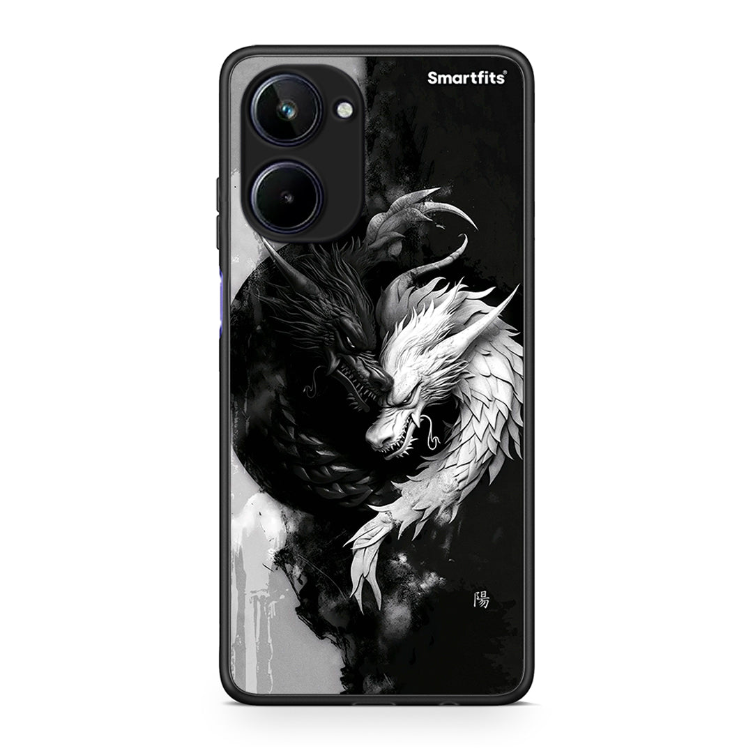 Θήκη Realme 10 Yin Yang από τη Smartfits με σχέδιο στο πίσω μέρος και μαύρο περίβλημα | Realme 10 Yin Yang Case with Colorful Back and Black Bezels