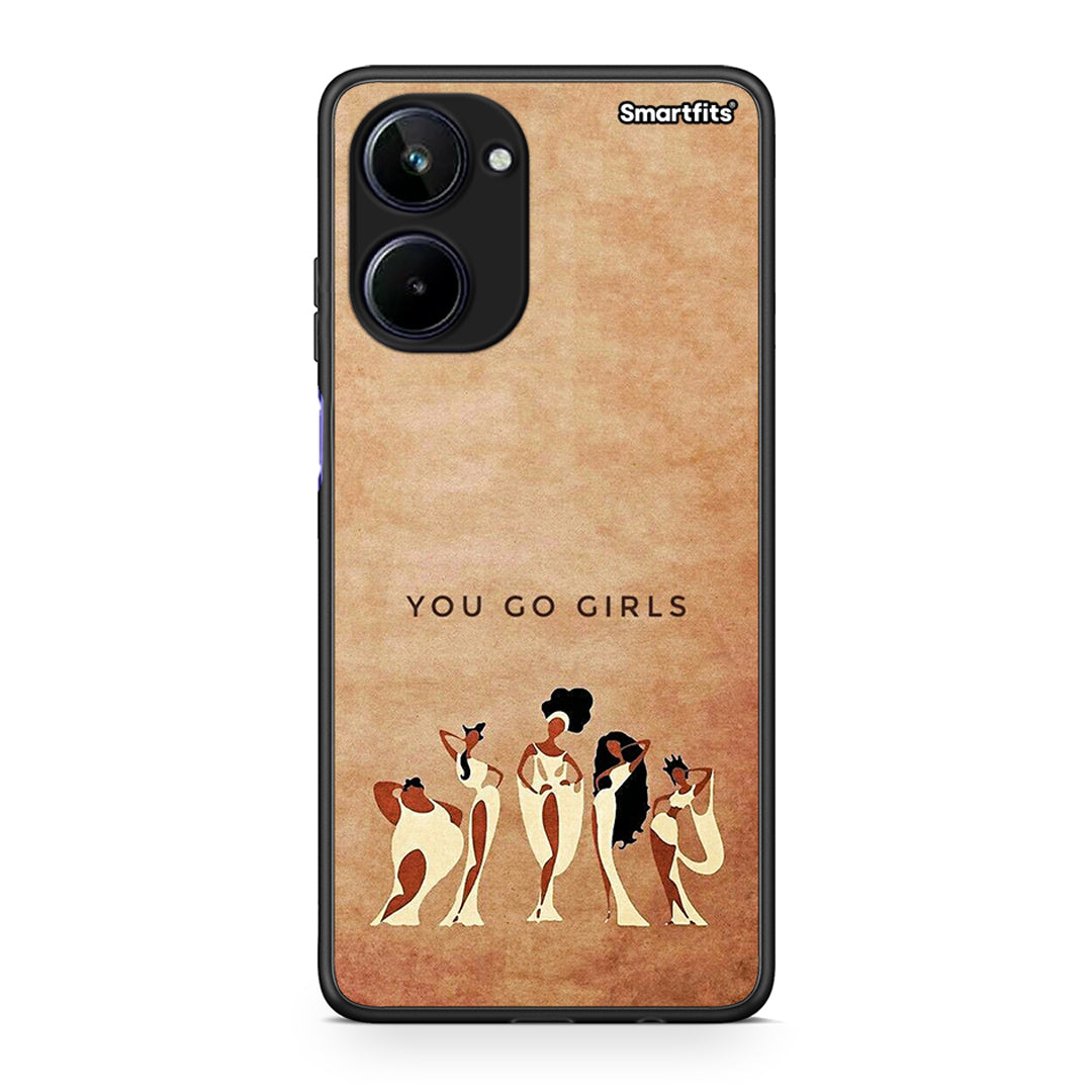 Θήκη Realme 10 You Go Girl από τη Smartfits με σχέδιο στο πίσω μέρος και μαύρο περίβλημα | Realme 10 You Go Girl Case with Colorful Back and Black Bezels