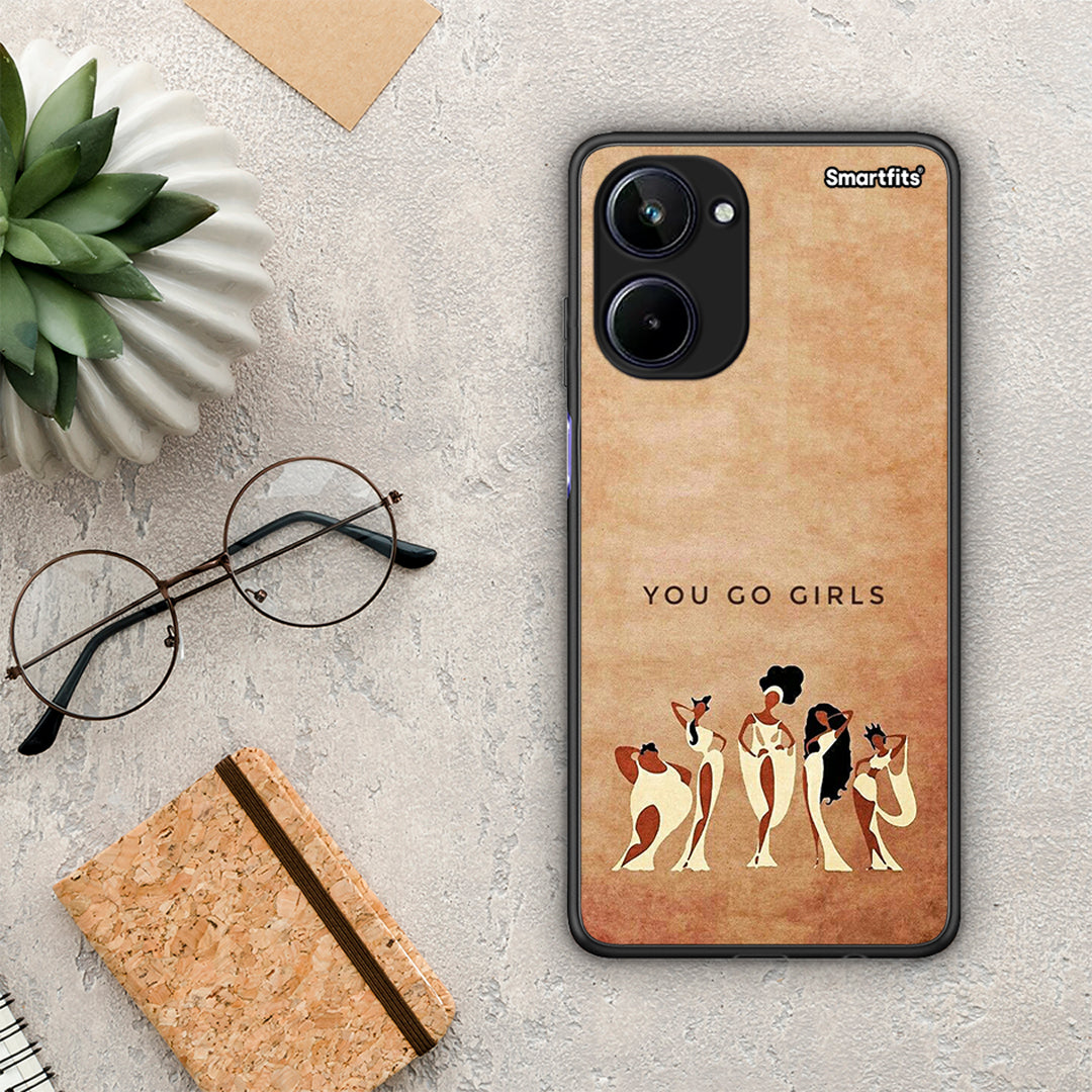 Θήκη Realme 10 You Go Girl από τη Smartfits με σχέδιο στο πίσω μέρος και μαύρο περίβλημα | Realme 10 You Go Girl Case with Colorful Back and Black Bezels