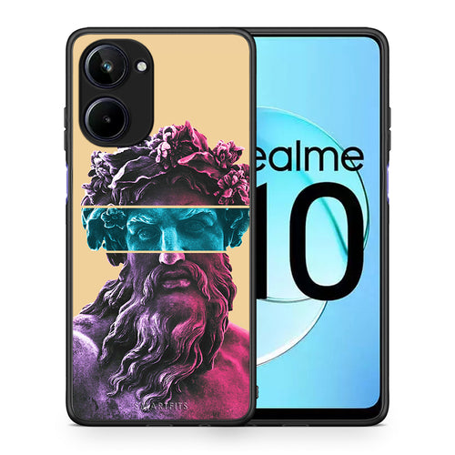 Θήκη Realme 10 Zeus Art από τη Smartfits με σχέδιο στο πίσω μέρος και μαύρο περίβλημα | Realme 10 Zeus Art Case with Colorful Back and Black Bezels
