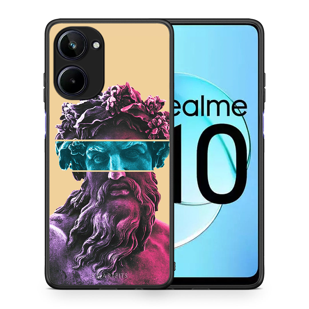 Θήκη Realme 10 Zeus Art από τη Smartfits με σχέδιο στο πίσω μέρος και μαύρο περίβλημα | Realme 10 Zeus Art Case with Colorful Back and Black Bezels