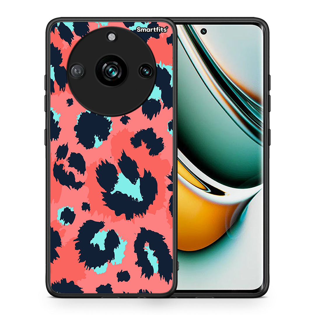 Θήκη Realme 11 Pro Pink Leopard Animal από τη Smartfits με σχέδιο στο πίσω μέρος και μαύρο περίβλημα | Realme 11 Pro Pink Leopard Animal case with colorful back and black bezels