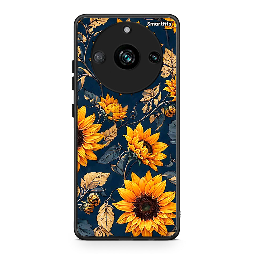 Realme 11 Pro+ Autumn Sunflowers Θήκη από τη Smartfits με σχέδιο στο πίσω μέρος και μαύρο περίβλημα | Smartphone case with colorful back and black bezels by Smartfits