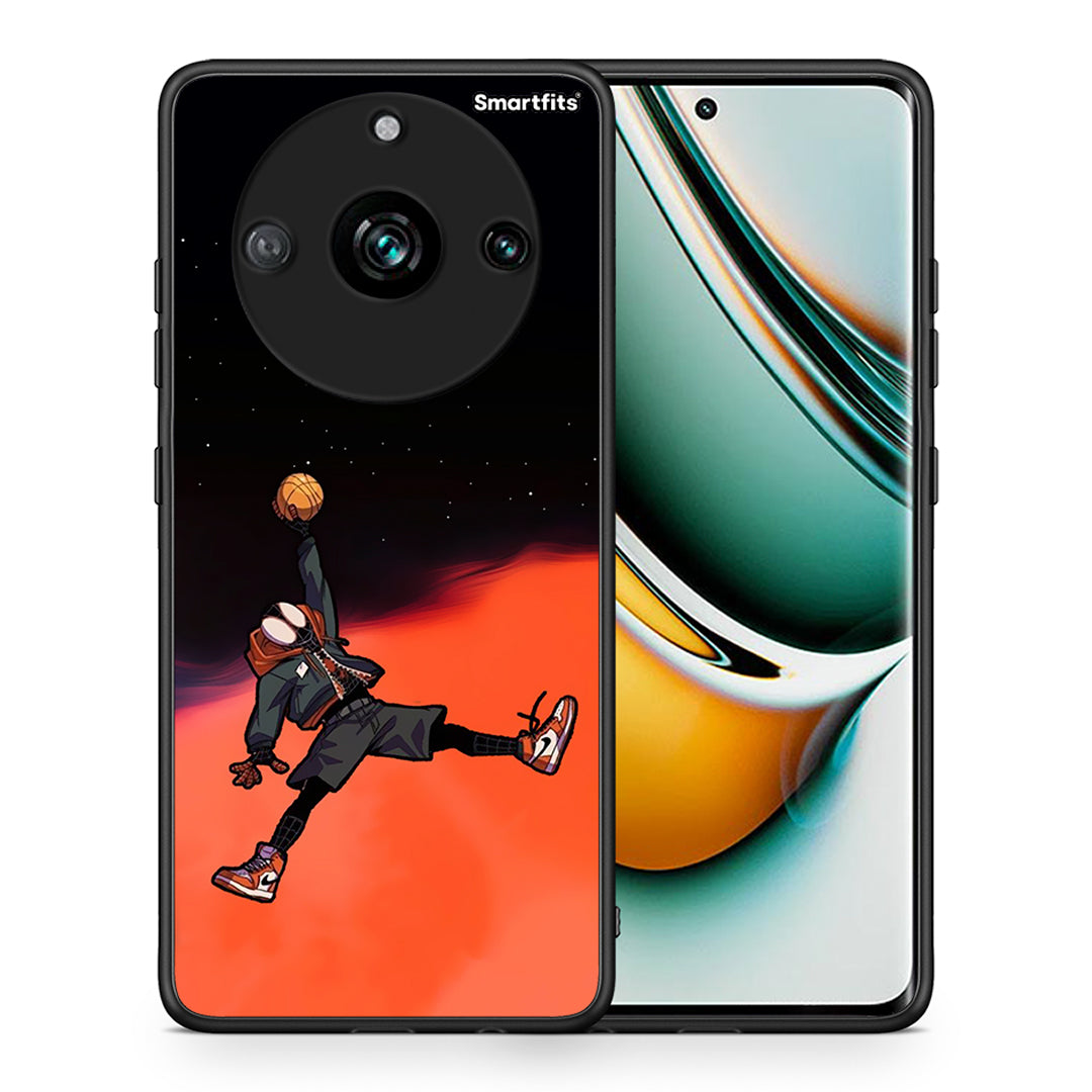 Θήκη Realme 11 Pro+ Basketball Hero από τη Smartfits με σχέδιο στο πίσω μέρος και μαύρο περίβλημα | Realme 11 Pro+ Basketball Hero case with colorful back and black bezels